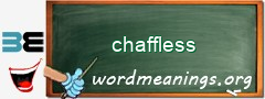 WordMeaning blackboard for chaffless